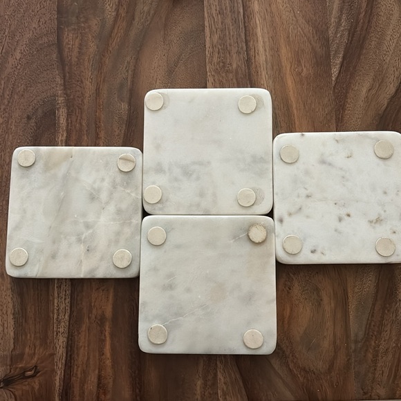 Square White Marble Coasters - Picture 3 of 9